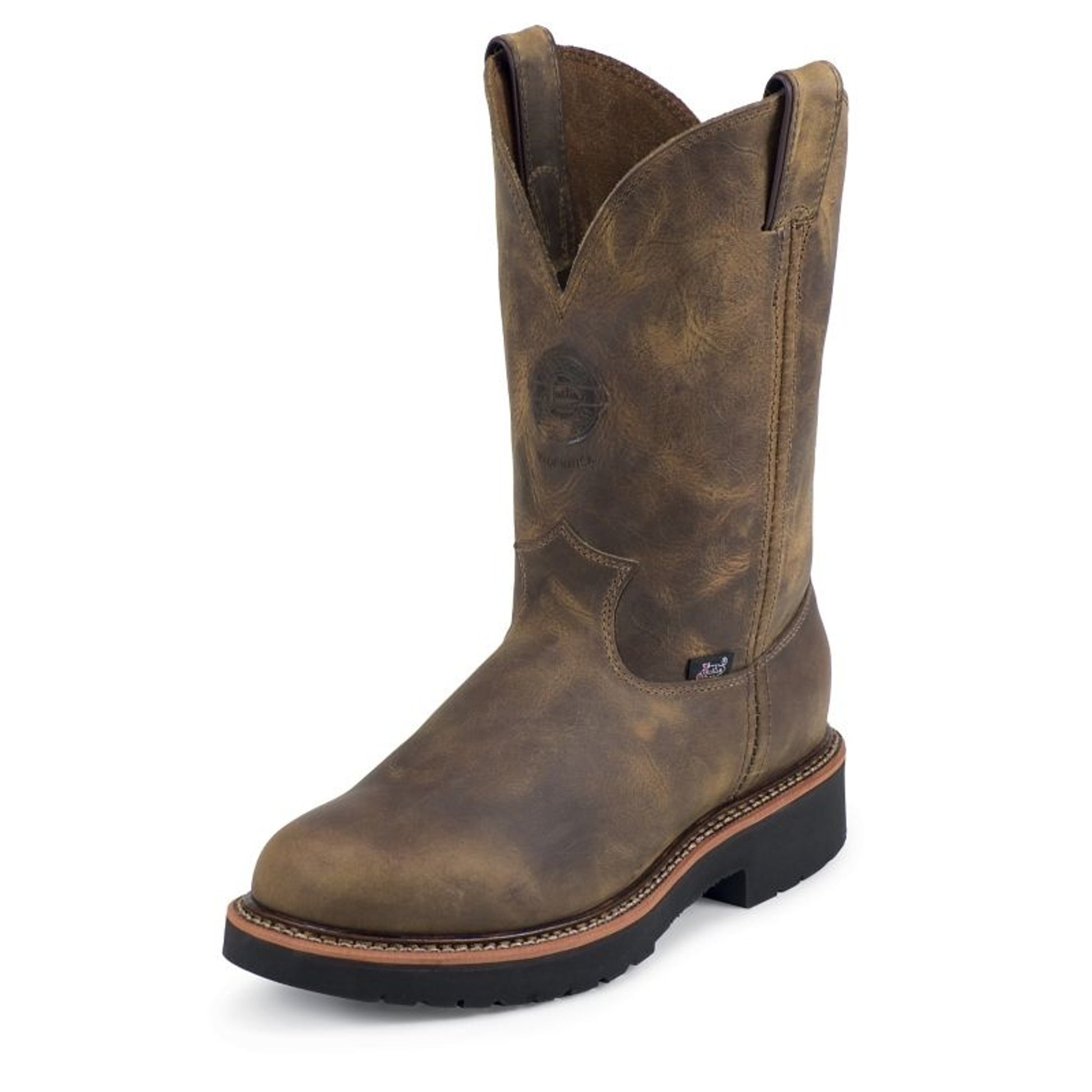 Justin Mens J-Max Pull On Tan Work Boot