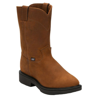 Justin Mens Dbl Cmfrt Pull On Work Boots