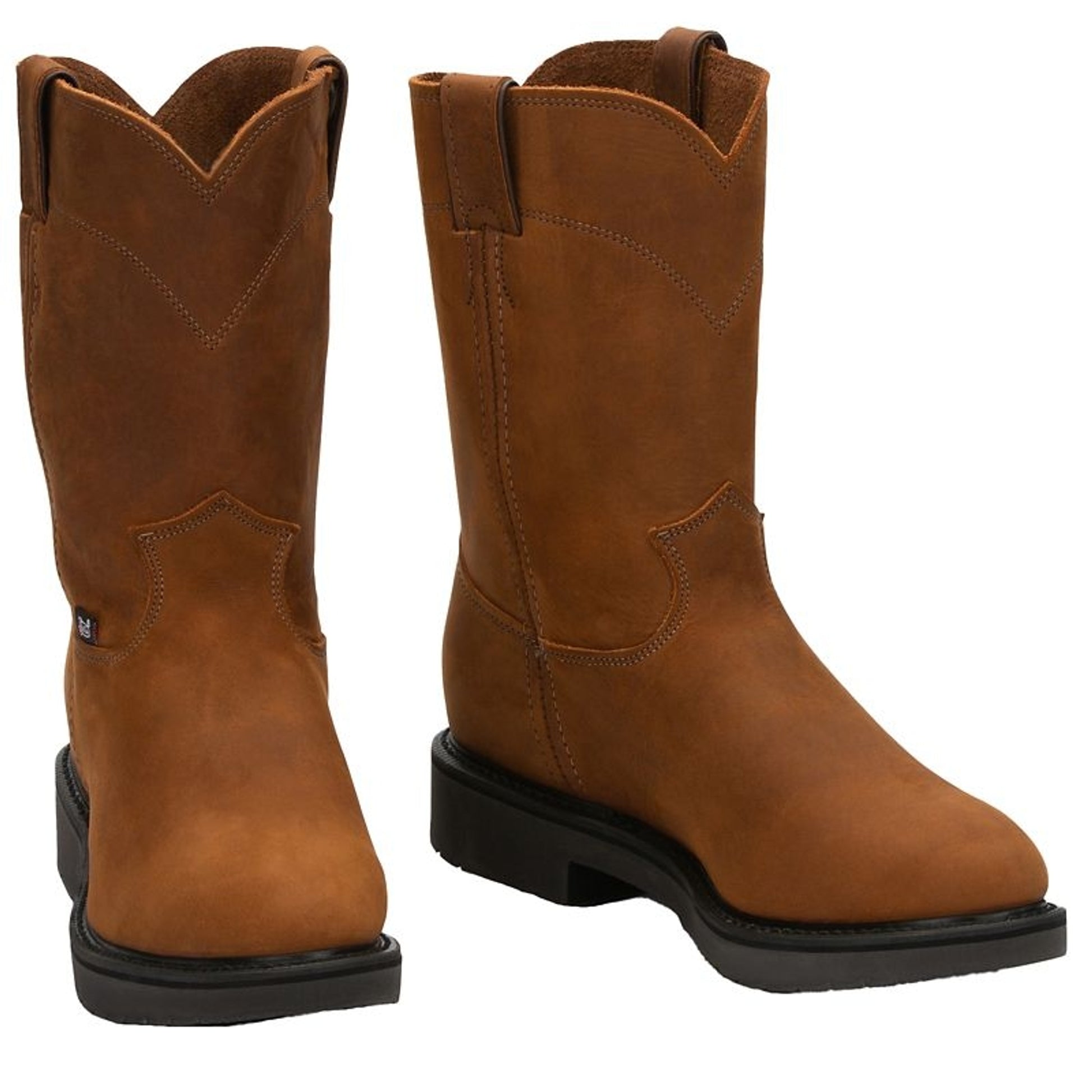Justin Mens Dbl Cmfrt Pull On Work Boots