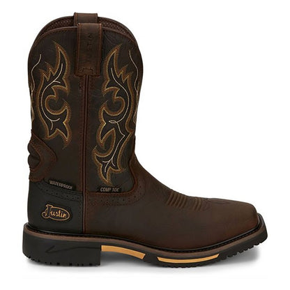 Justin Mens Stampede Joist WP Comp Toe Boots