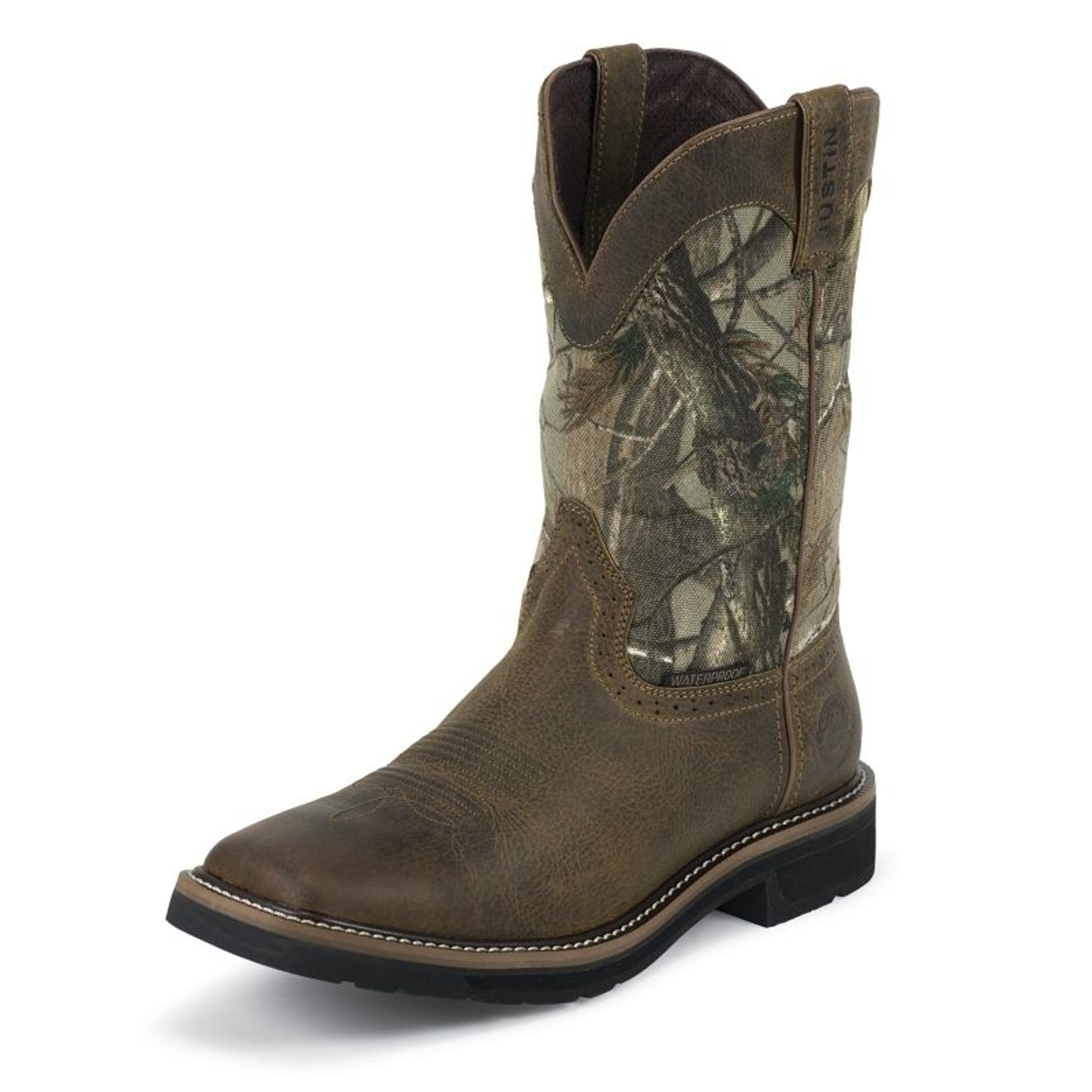 Justin Mens Sq Wtrprf RealTree Work Boots