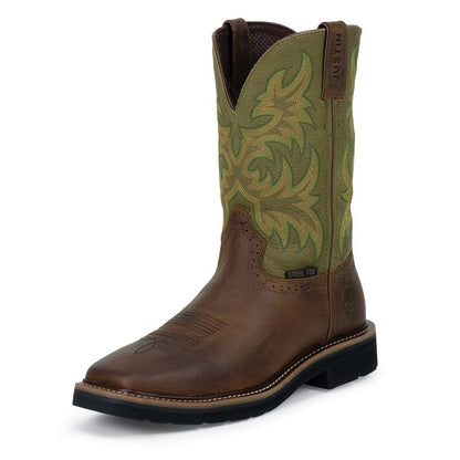 Justin Mens Stampede Driller Steel Toe Boots