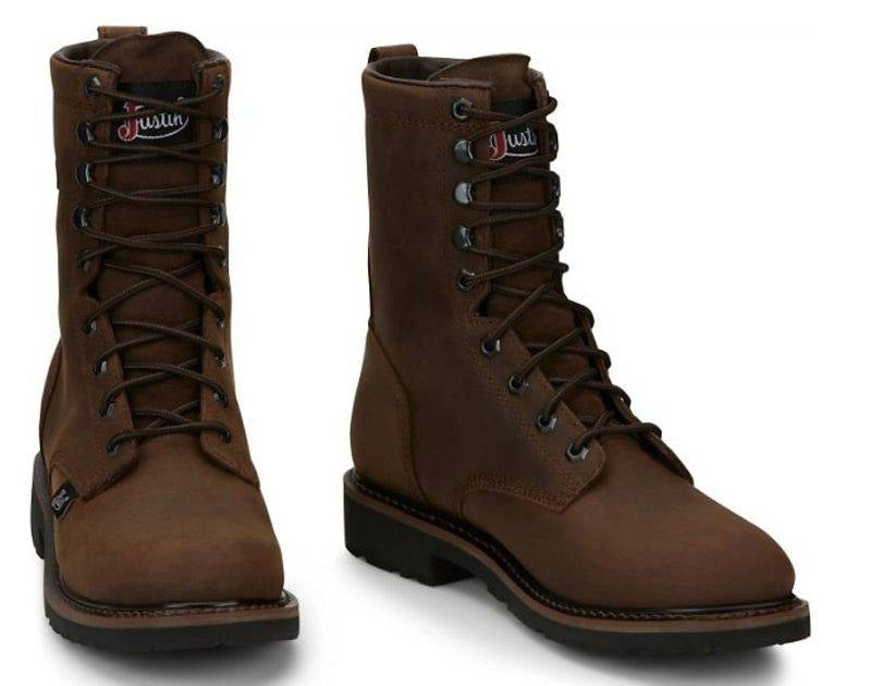 Justin Mens Worker II Wtrprf Tan Work Boots 8In