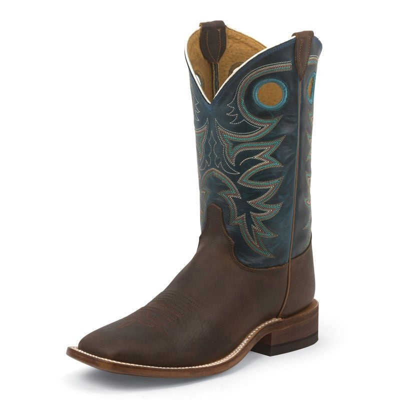 Justin Mens Bent Rail Sq Topaz 11in Boots