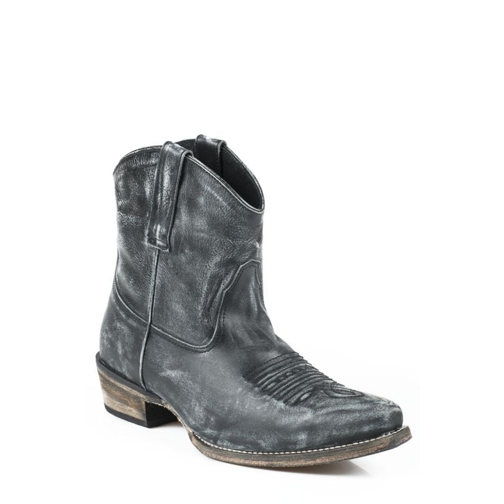 Roper Ladies Snip Toe Short Leather Brn Boots
