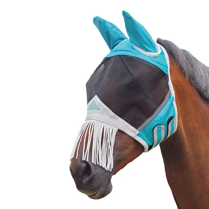 Shires FlyGuard Pro Fine Mesh Fly Mask with Ears & Nose Fringe