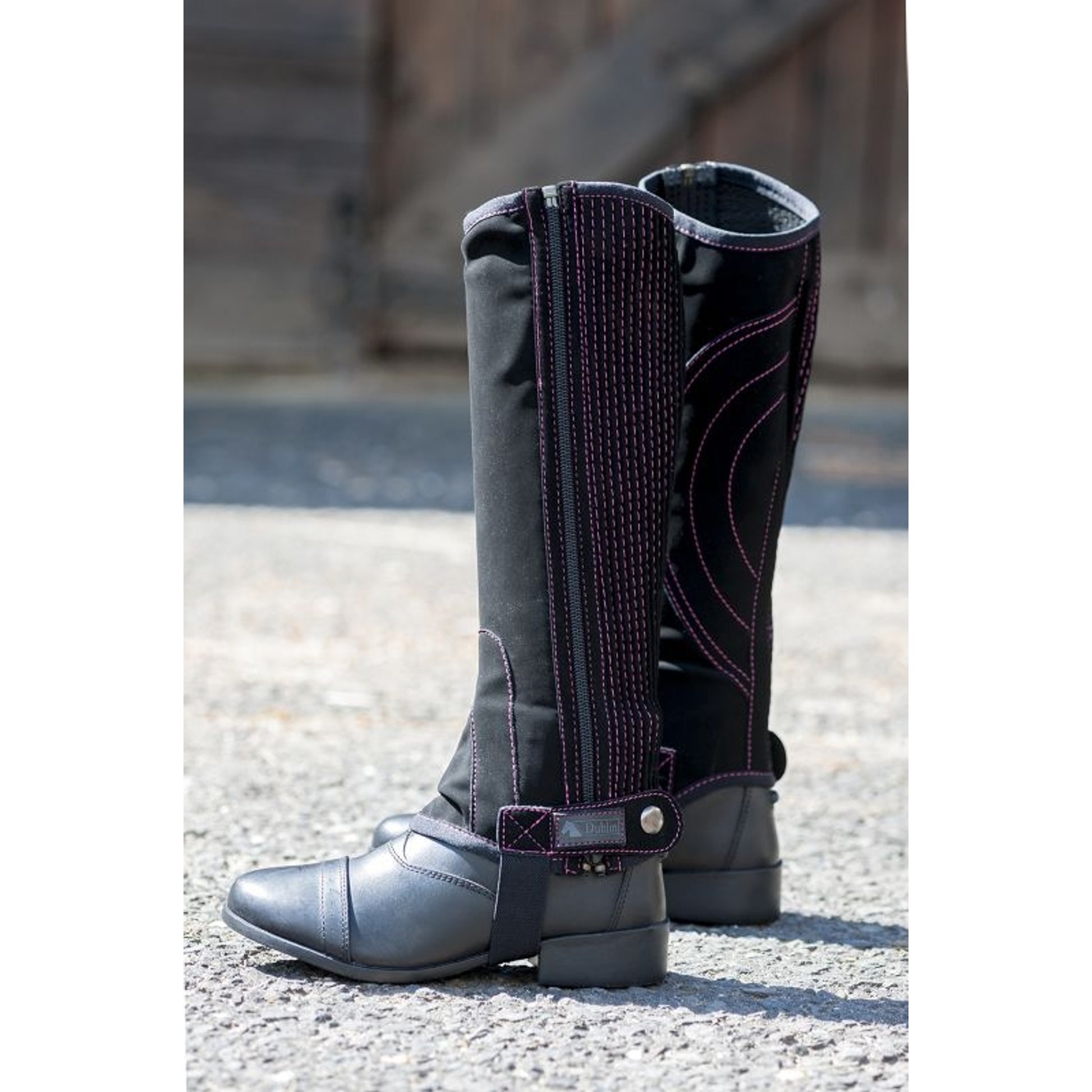 Dublin Kids Easy-Care Half Chaps I XS Black Teal