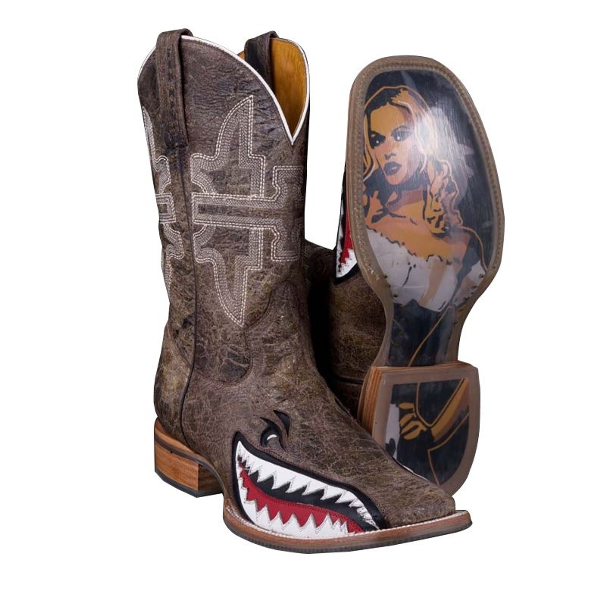 Tin Haul Mens Toastin A Gnarly Shark Sq Toe Boot
