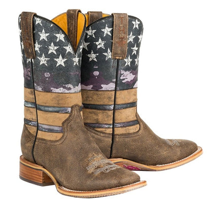 Tin Haul Ladies American Woman Sq Toe Boots
