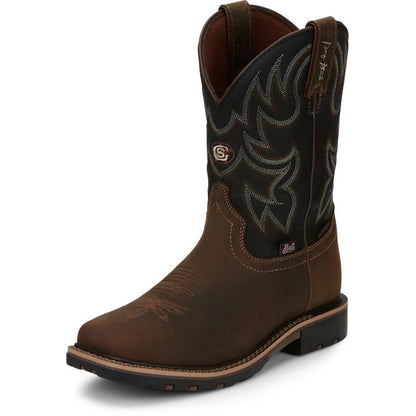 Justin Mens George Strait Fireman Sq Boots