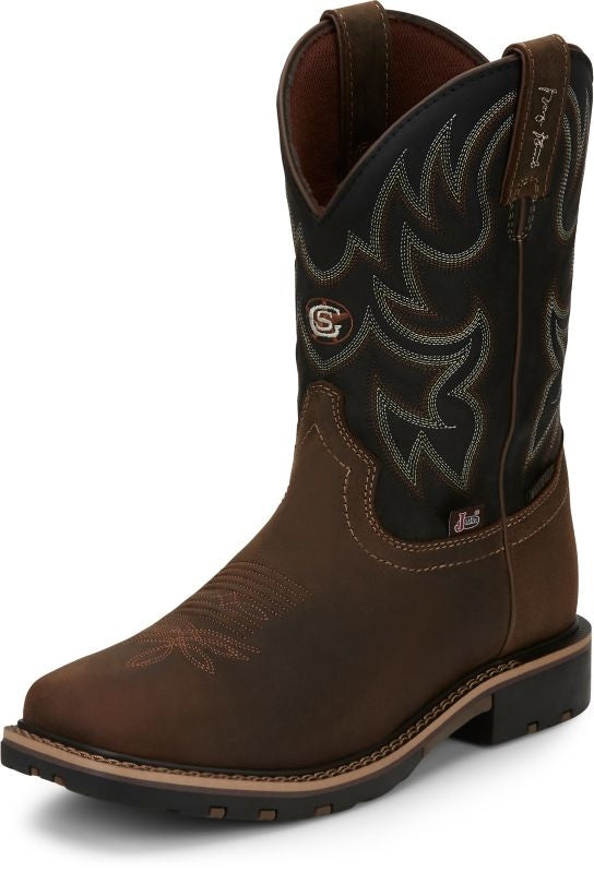 Justin Mens George Strait Fireman Sq Boots