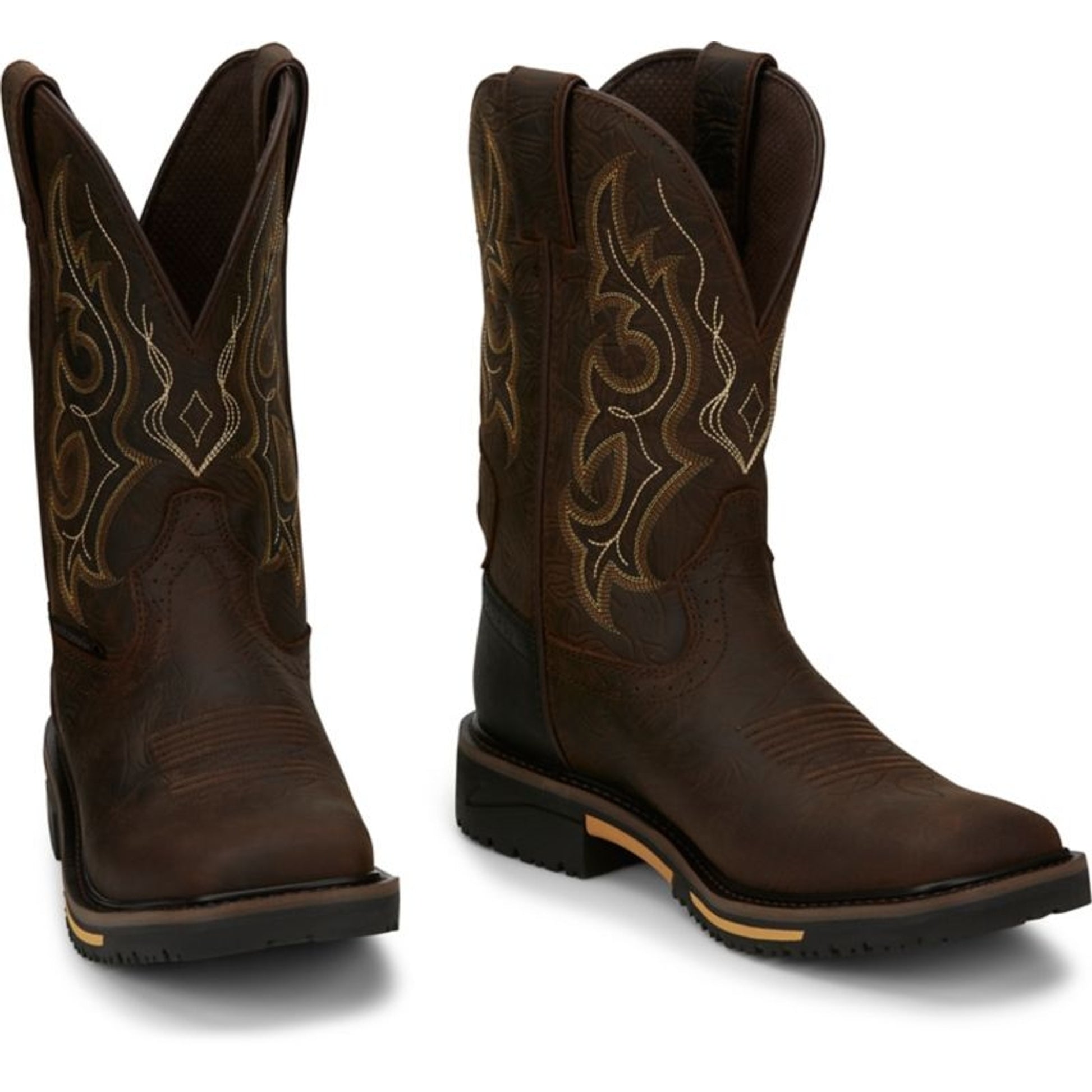 Justin Mens Stampede Joist WP Sq Toe Boots