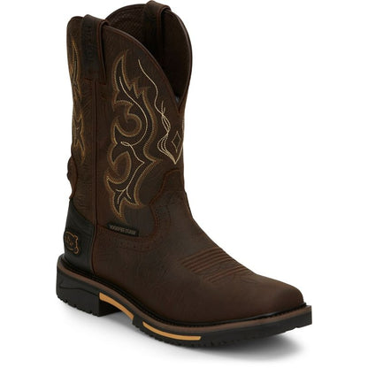 Justin Mens Stampede Joist WP Sq Toe Boots