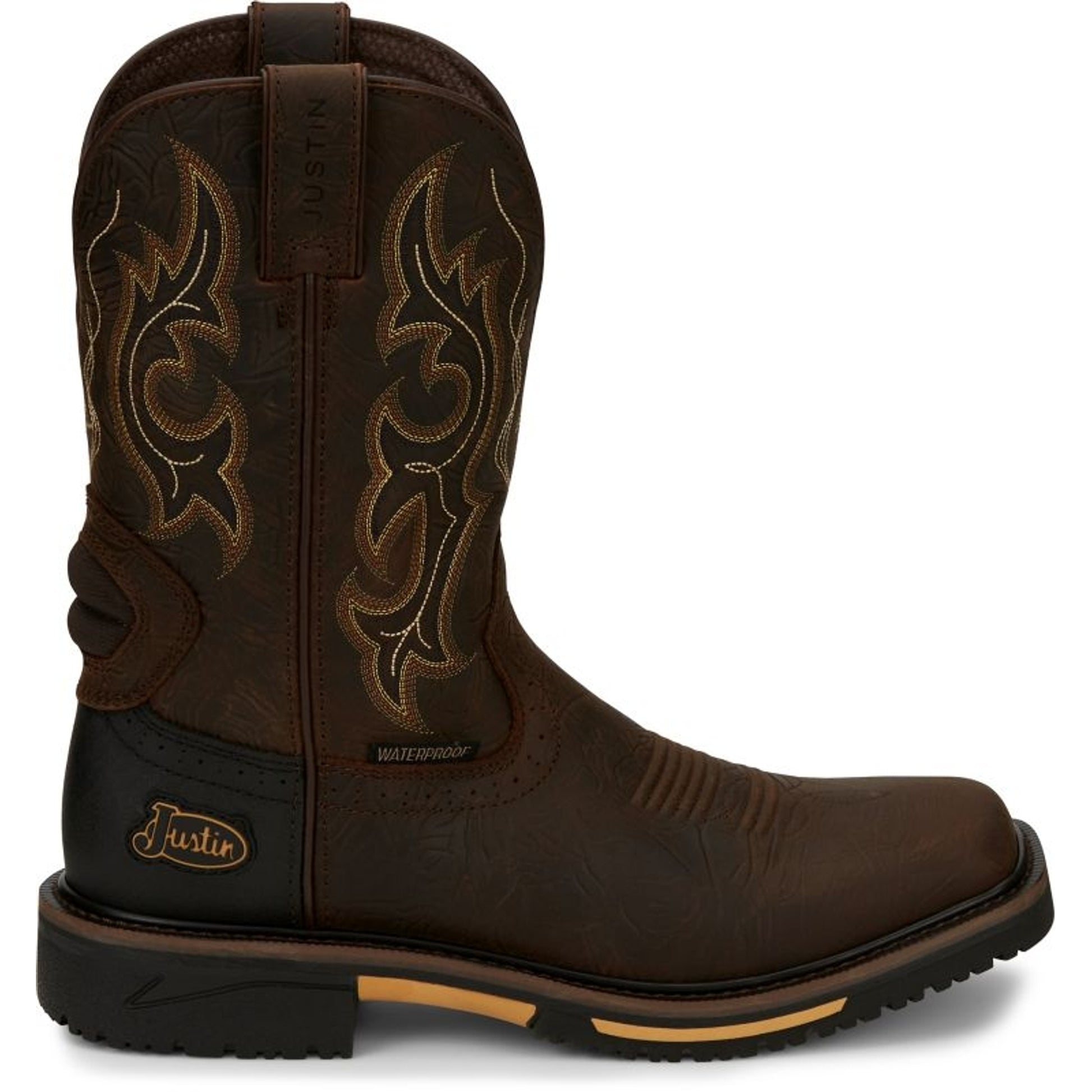 Justin Mens Stampede Joist WP Sq Toe Boots