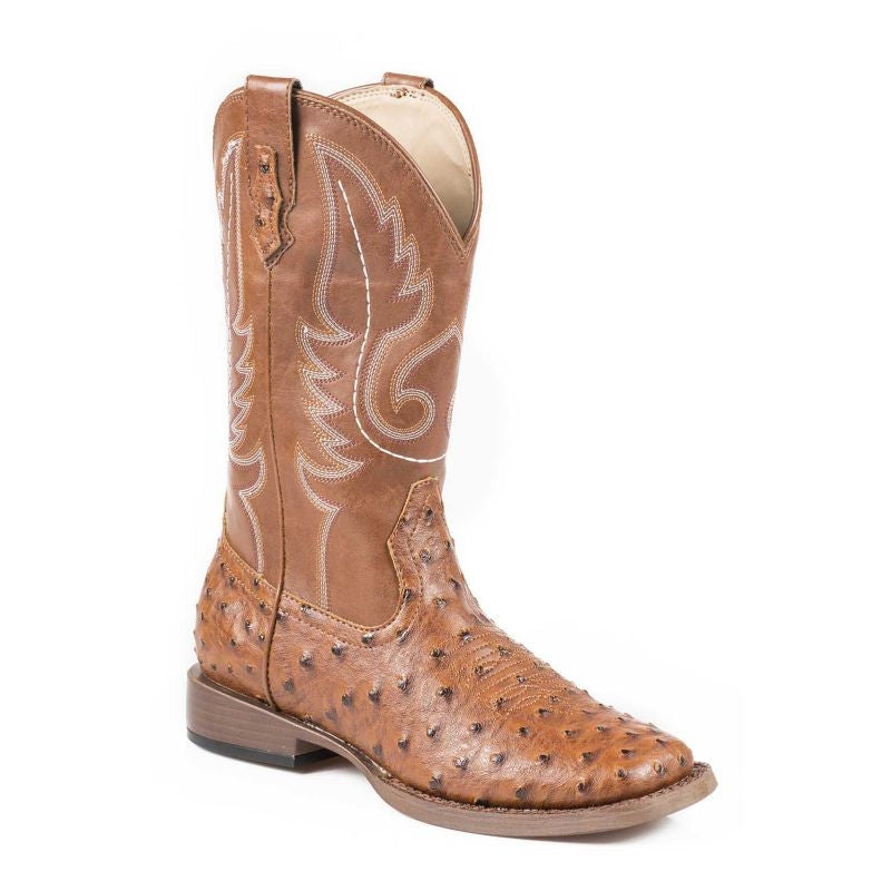 Roper Youth Bumps Square Toe Tan Boots