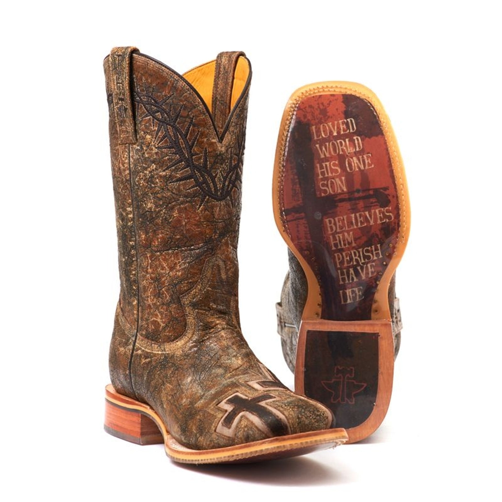 Tin Haul Mens John 3.16 Square Toe Boots