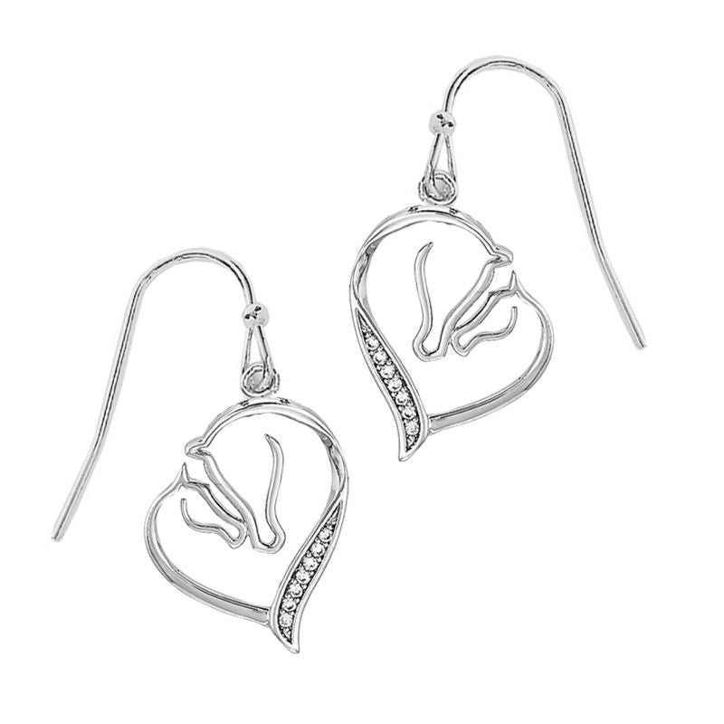 Mare and Foal with Clear Stones Earrings