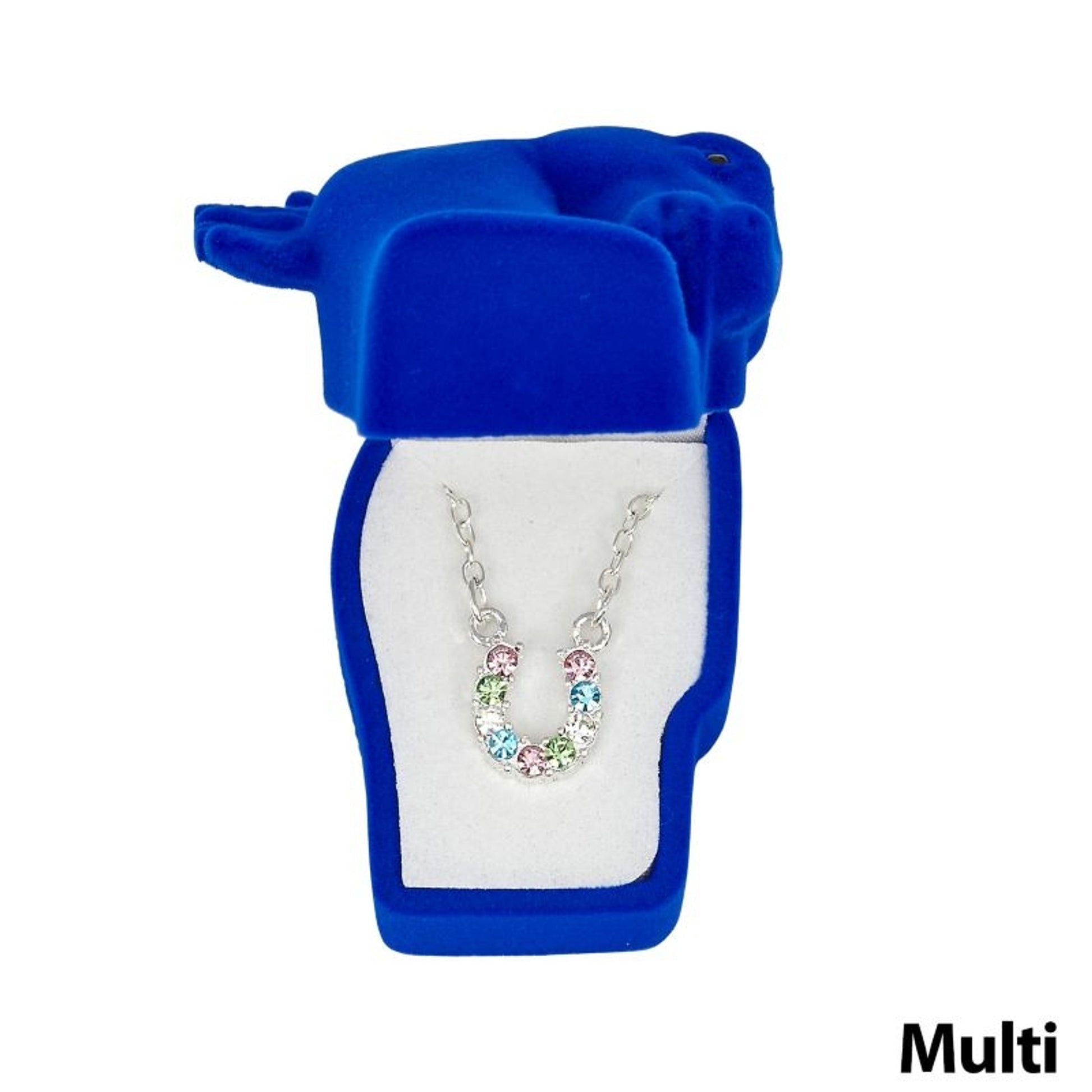 Horseshoe Necklace with Crystals