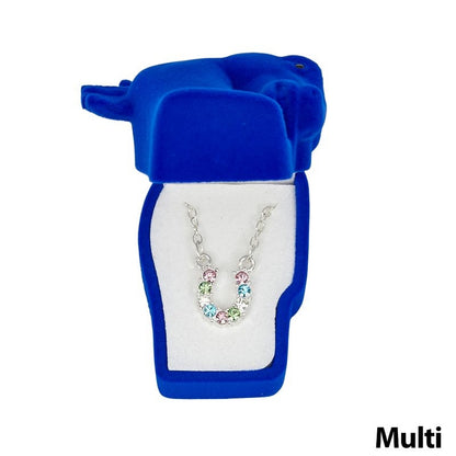 Horseshoe Necklace with Crystals