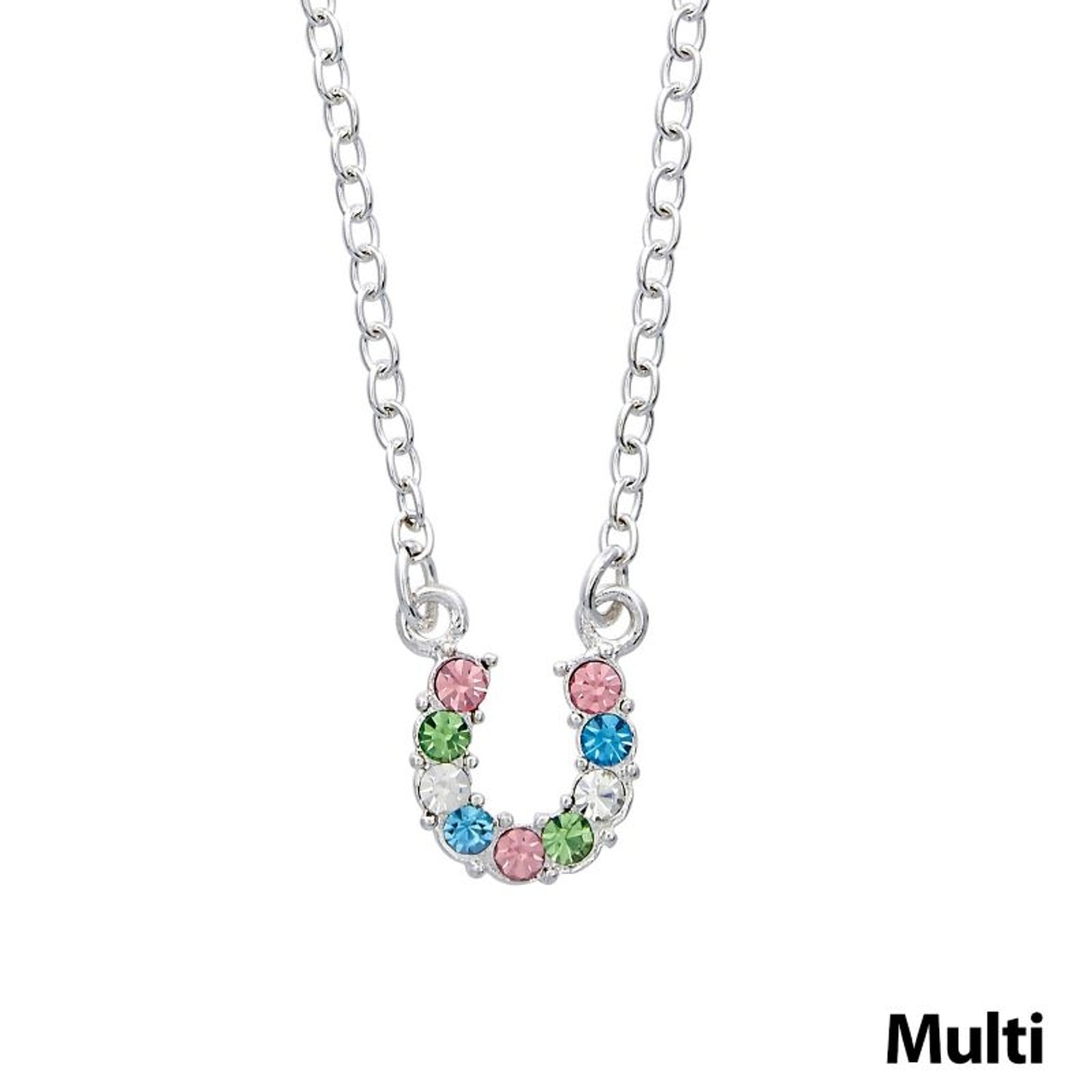 Horseshoe Necklace with Crystals