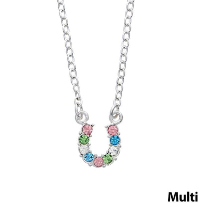Horseshoe Necklace with Crystals