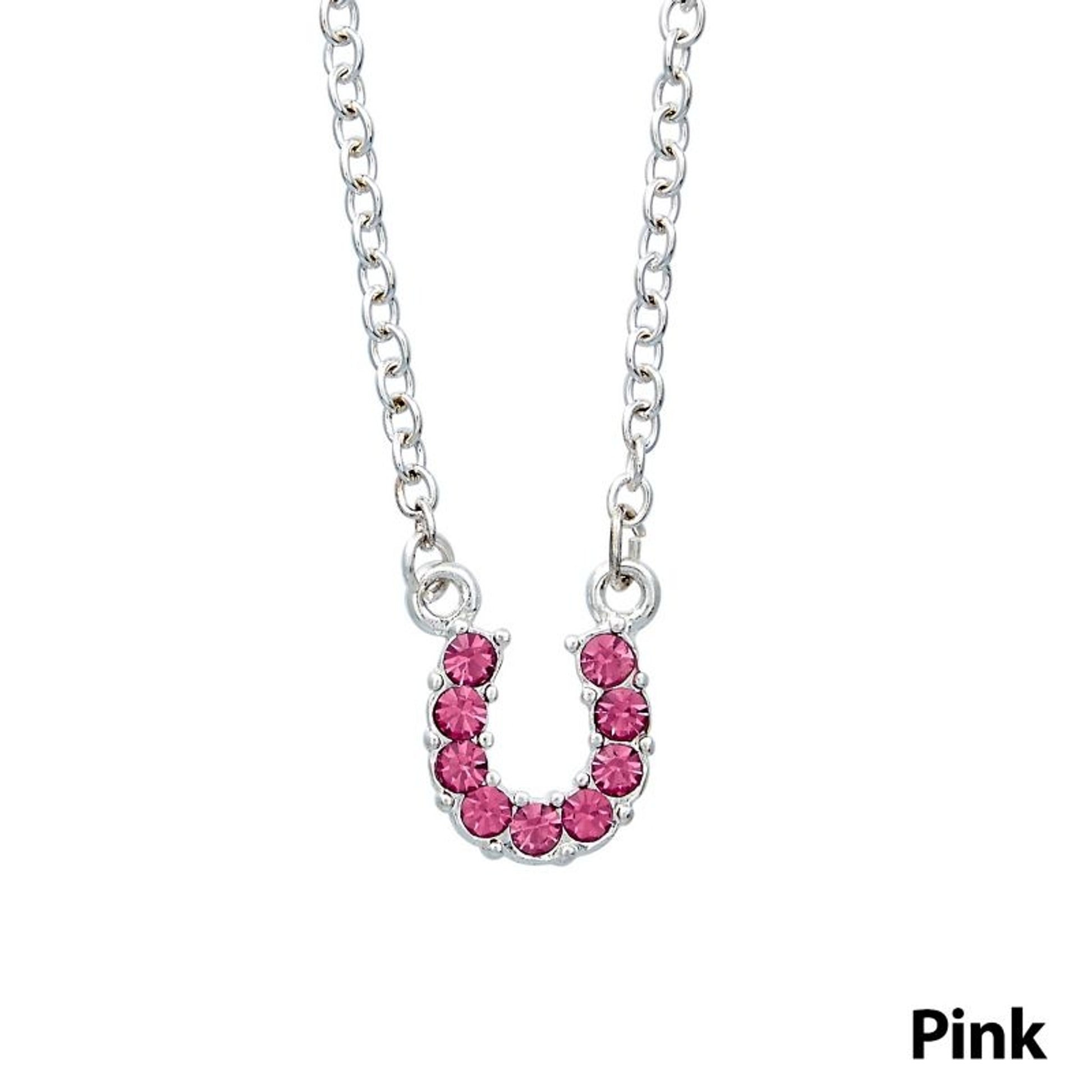 Horseshoe Necklace with Crystals