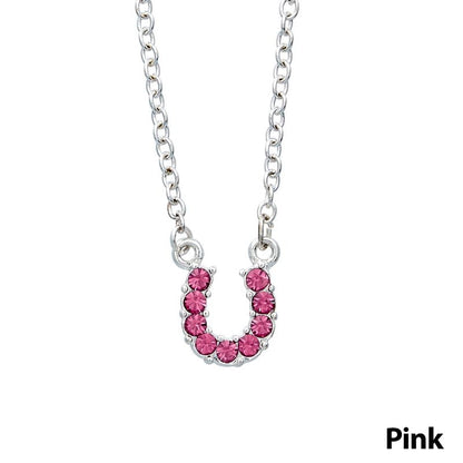 Horseshoe Necklace with Crystals