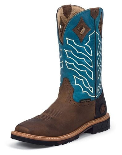 Justin Mens HyBred Steel Pull-On Work Boots
