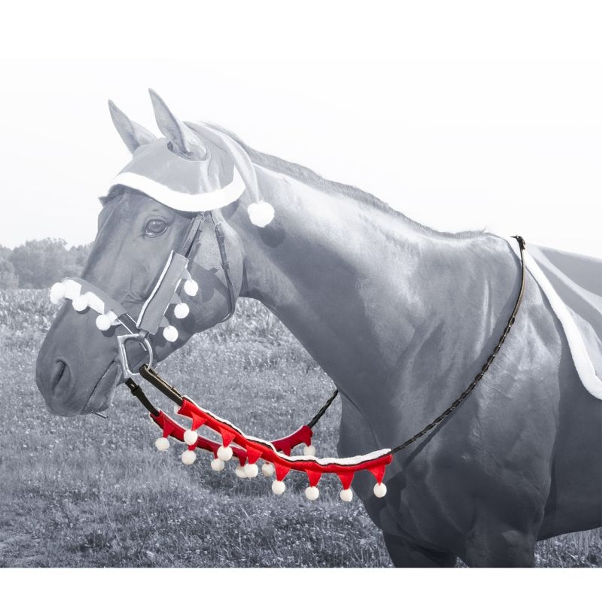 Holiday Santa 2 Piece Rein Covers