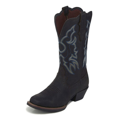 Justin Ladies Stampede Sq Toe Brandy Boots