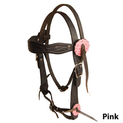 Big Horn Ostrich Print Browband Mini Bridle