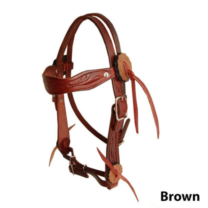 Big Horn Ostrich Print Browband Mini Bridle