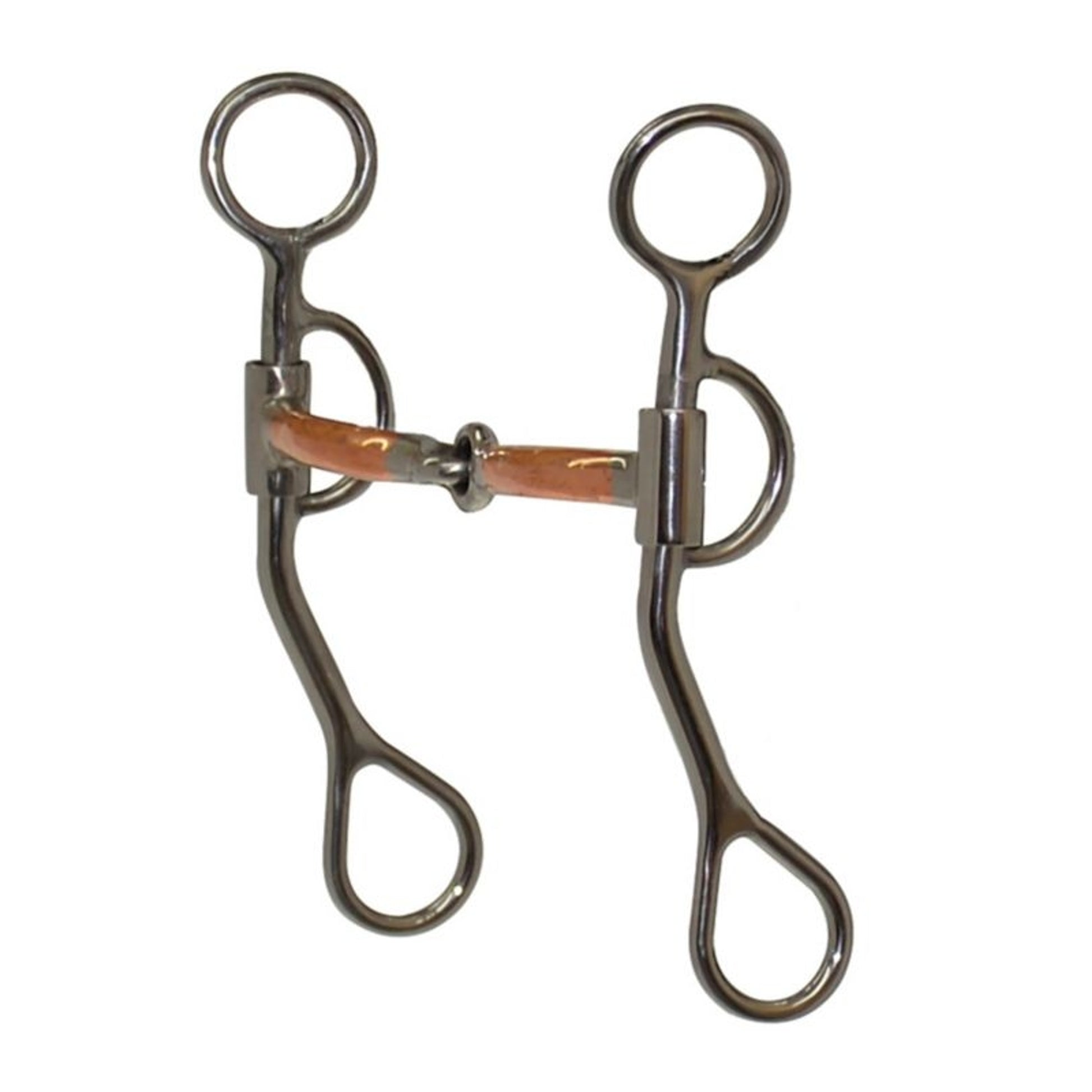 Diamond R 3/8in Smooth Copper Snaff Argentine Bit