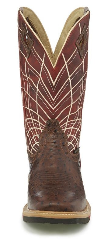Justin Mens Derrickman Ostrich Square Boot