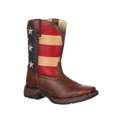 Lil Durango Kids Patriotic Sq Toe Flag Boots