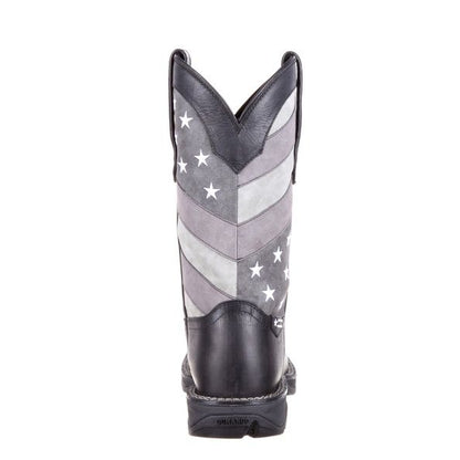 Rebel Durango Mens Sq Faded Blk Flag Boots