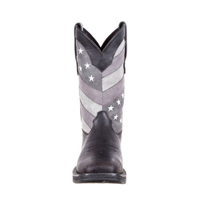 Rebel Durango Mens Sq Faded Blk Flag Boots
