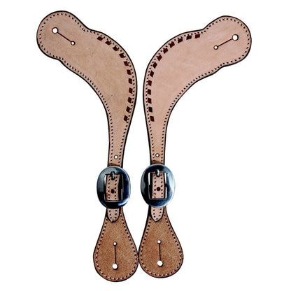 PC Buckstitched Roughout Mens Pecos Spur Straps