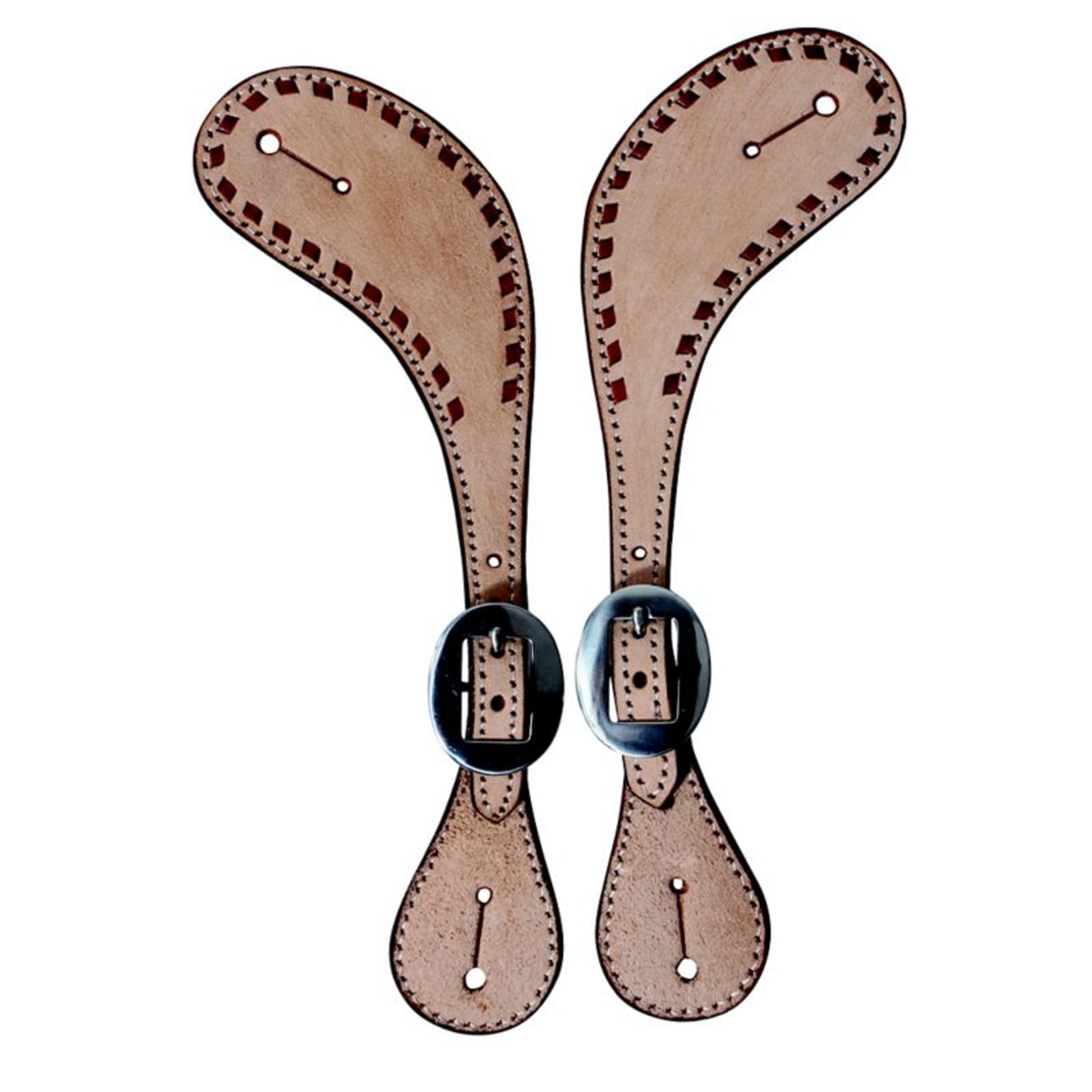 PC Buckstitched Roughout Mens Pecos Spur Straps