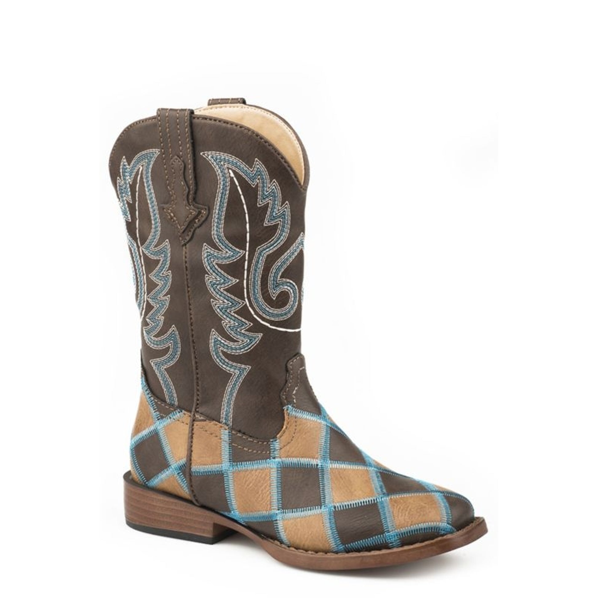 Roper Little Kids Bird Blocks Sq Toe Boots