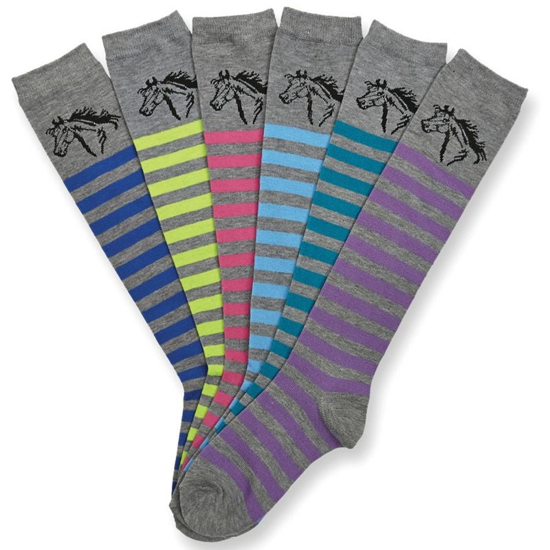 Horse Head Tall Boot Socks 6 Pack