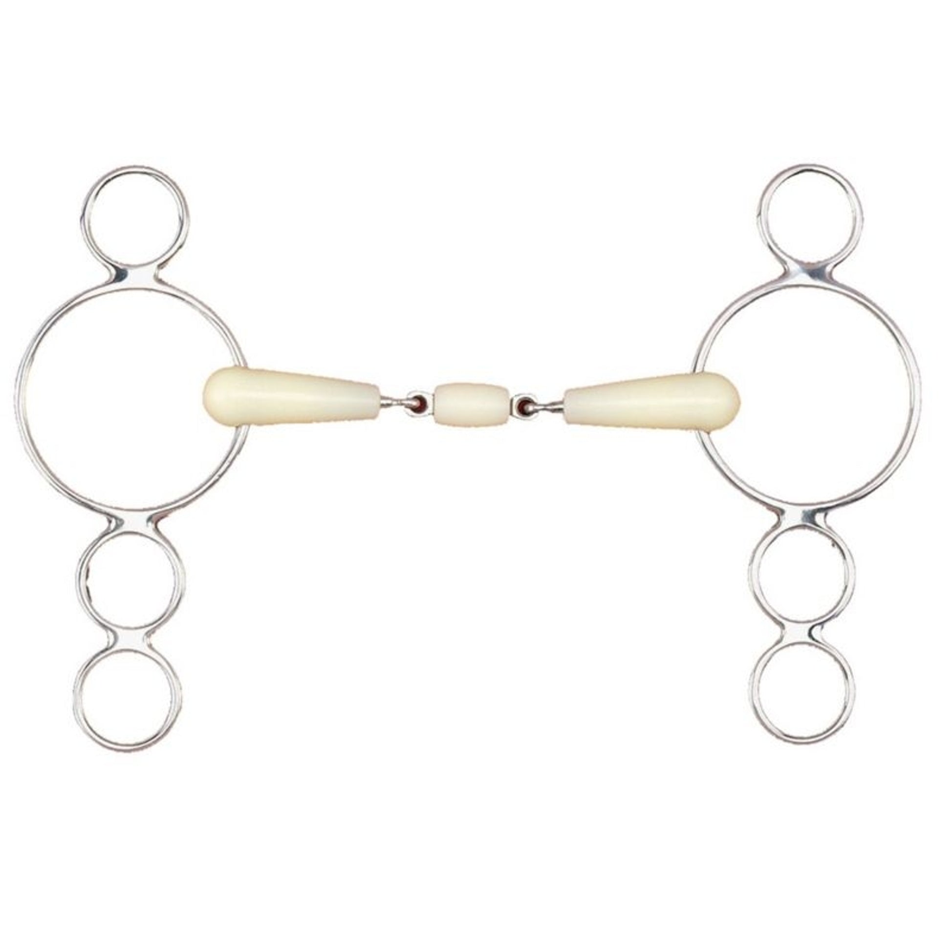 Happy Mouth Dbl Joint Roller 3-Ring Gag Bit