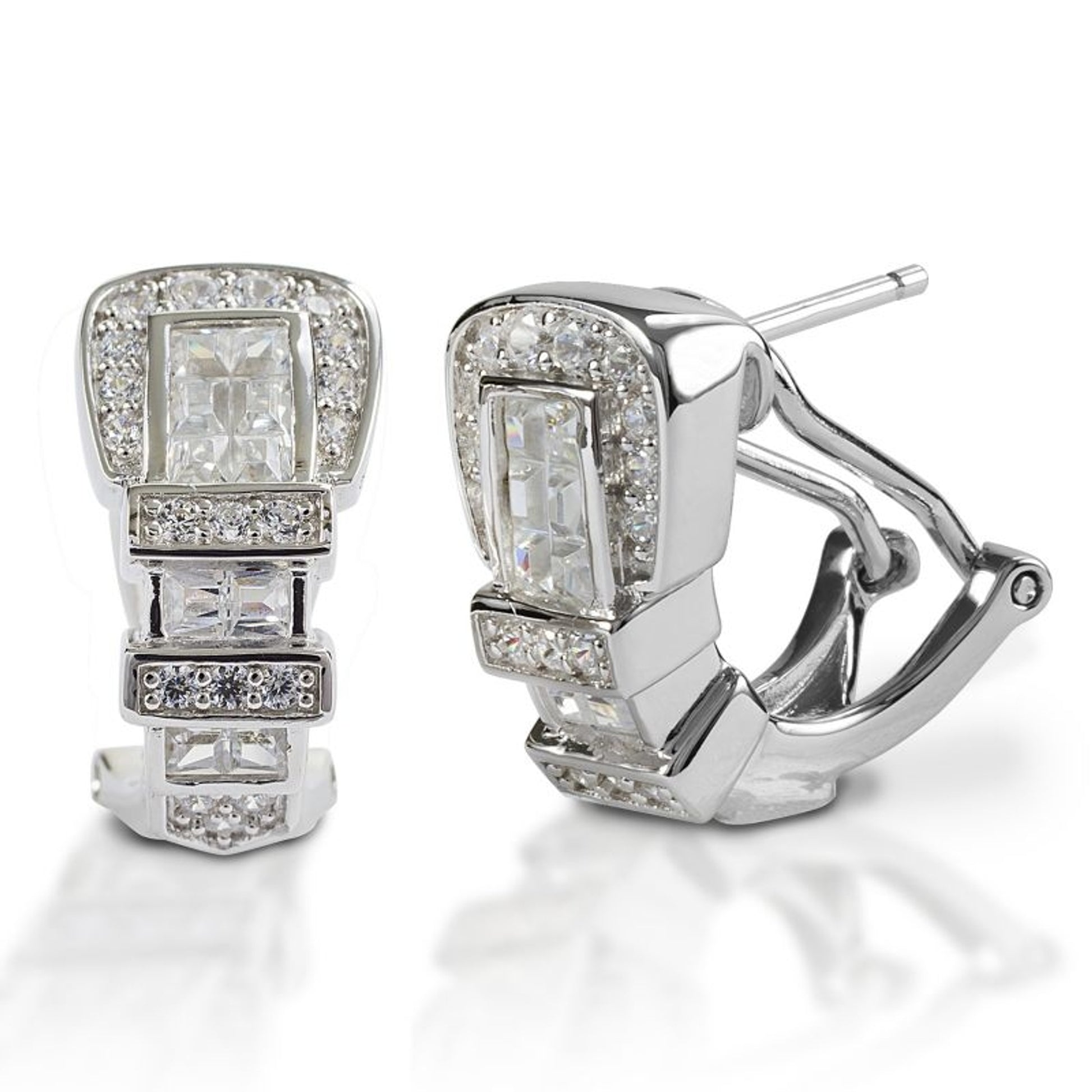 Kelly Herd Silver Pave Buckle Ring 6