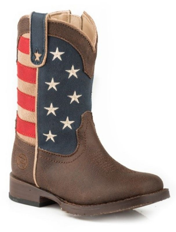 Roper Toddler Square Toe American Flag Boots