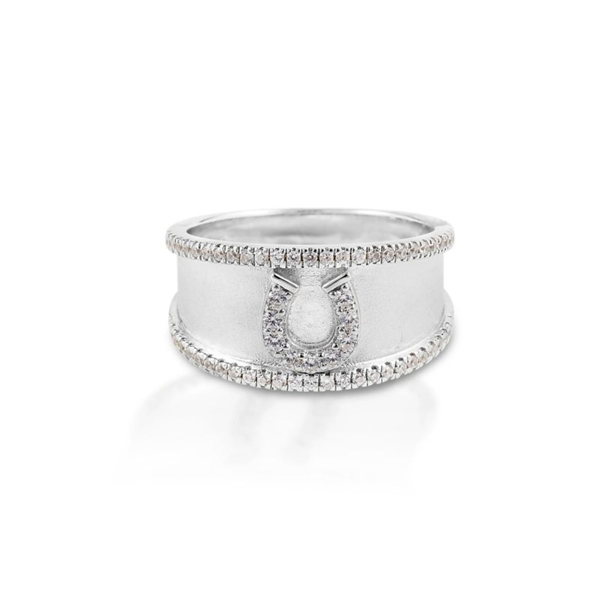 Kelly Herd Crystal Bordered Horseshoe Ring