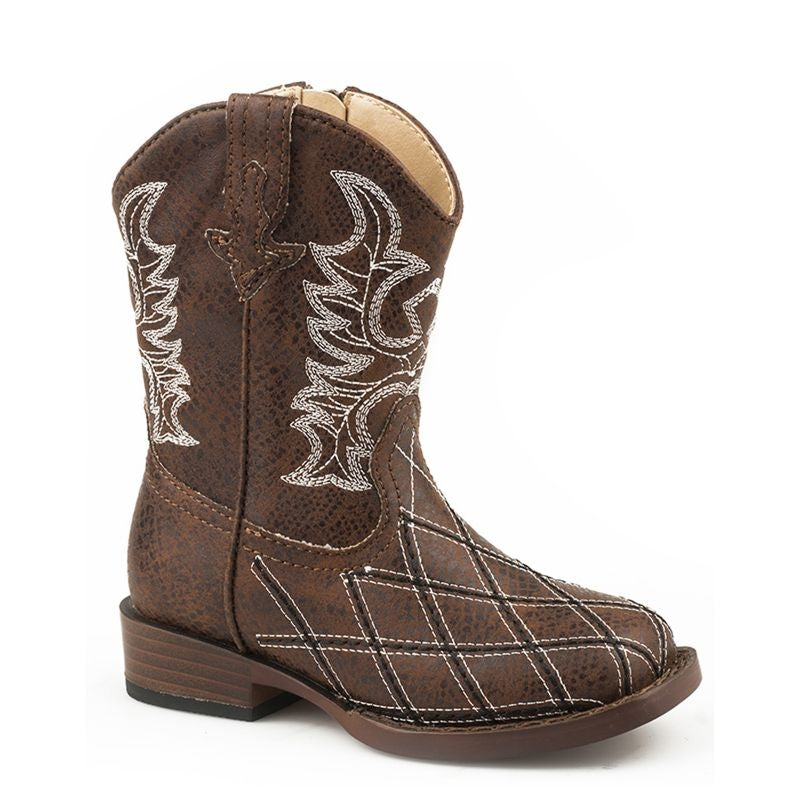 Roper Toddler Cross Cut Square Toe Boots