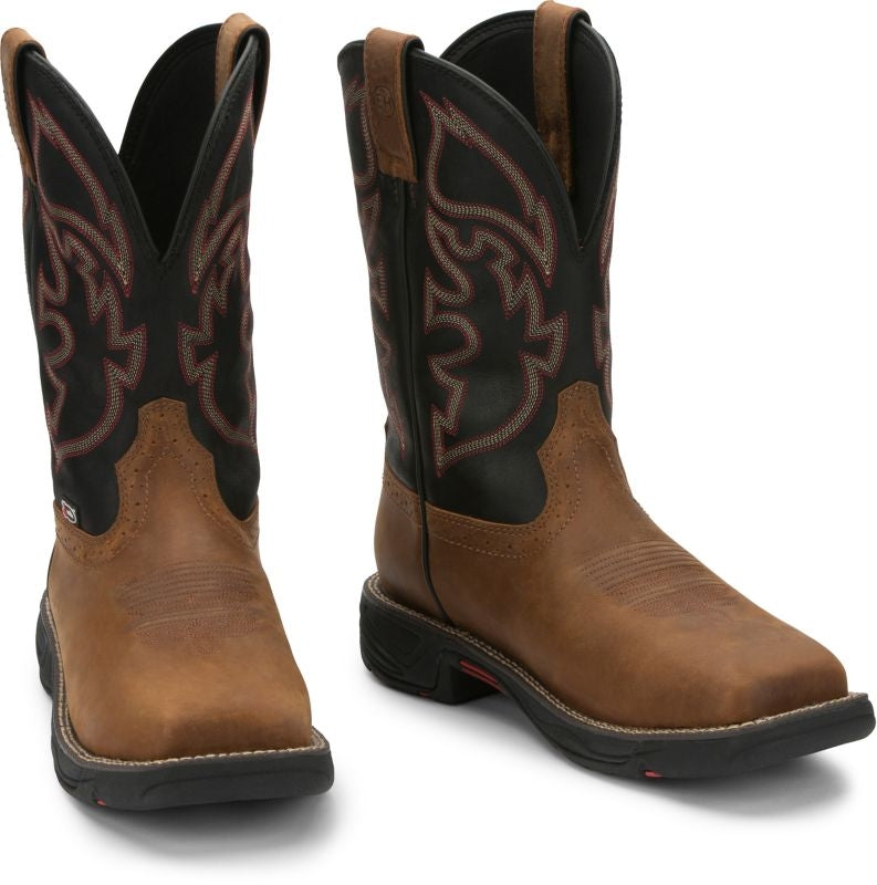 Justin Mens Stampede Rush Sq Toe Boots