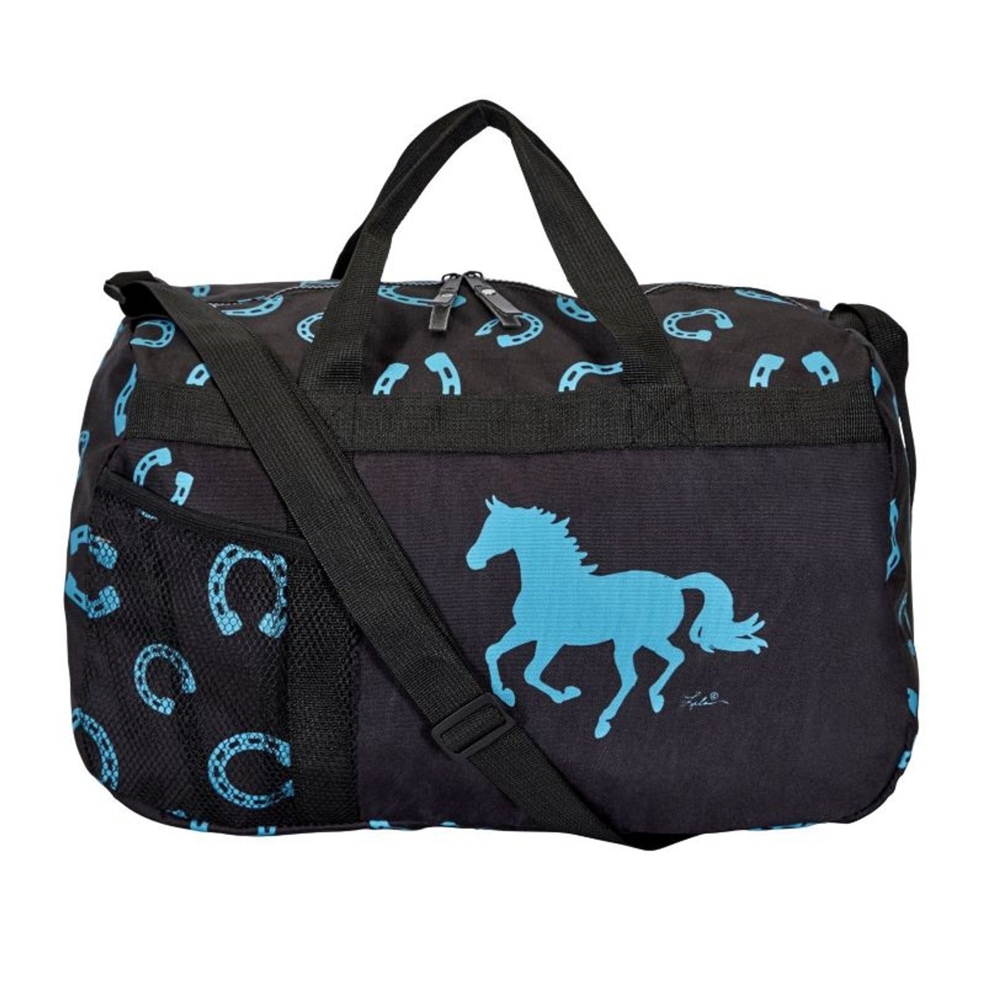 Lila Horseshoe Black/Gray Travel Duffel Bag