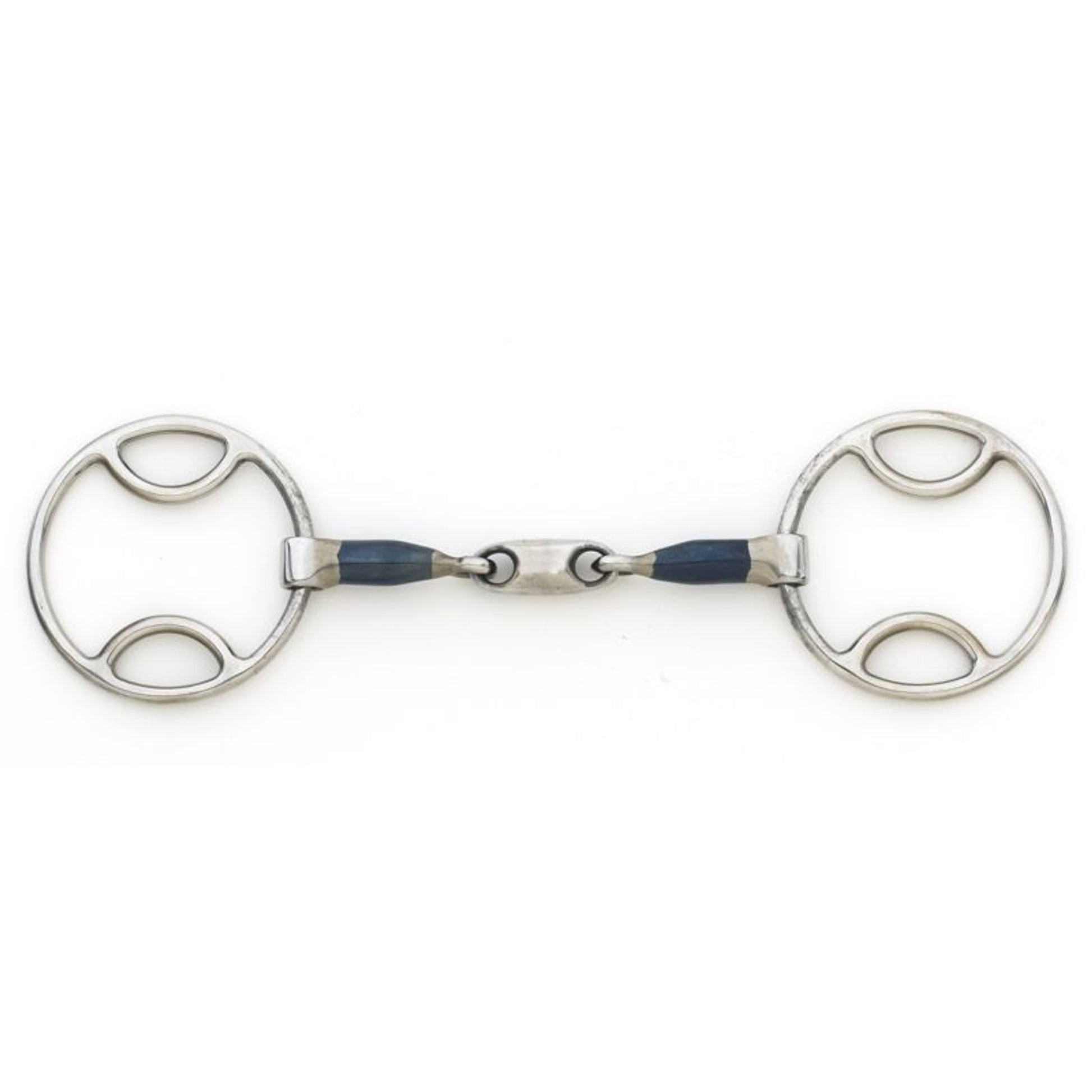 Blue Steel Oval Link Loop Ring Gag Bit