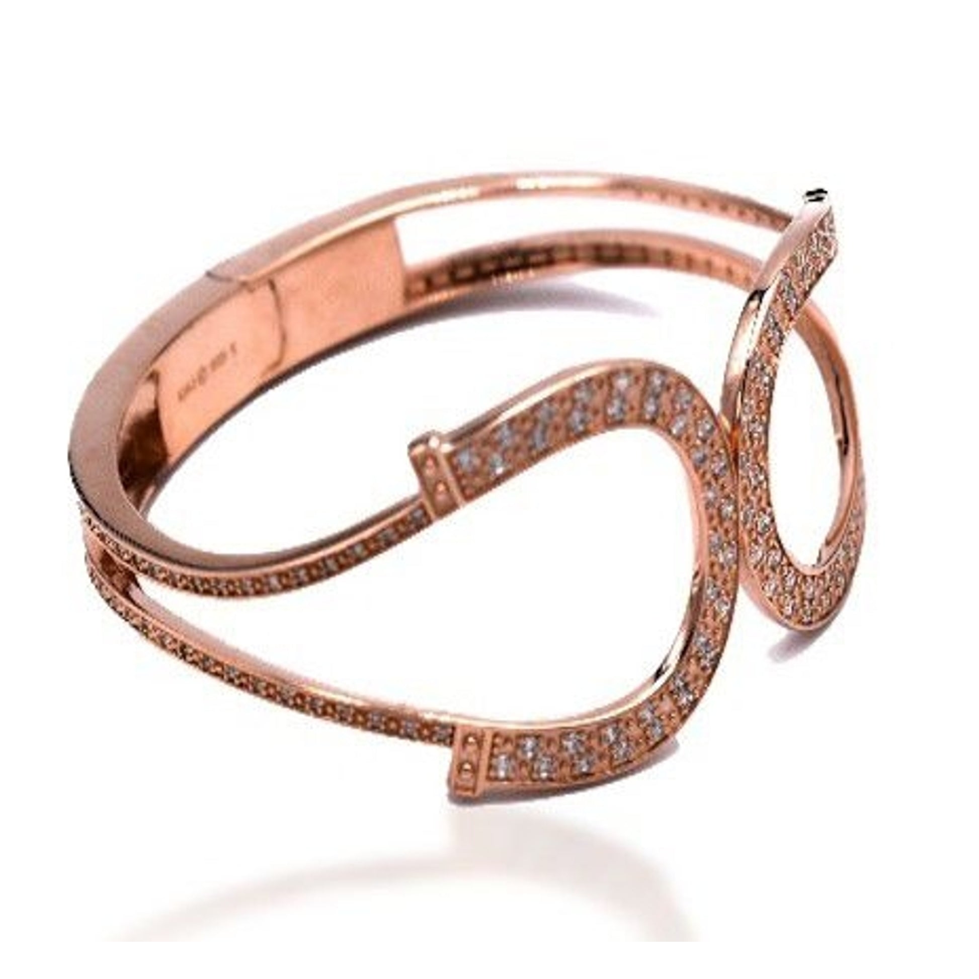 Kelly Herd Rose Double Horseshoe Bangle Bracelet